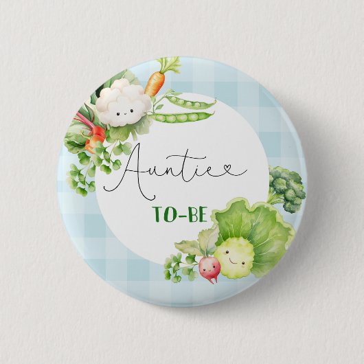 Tante wordt groentesblauw lokaal geteelde baby ronde button 5,7 cm (Voorkant)