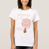 Tante Wordt Moeder Teddybeer Roze Ballonnen T-shirt (Voorkant)