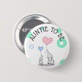 Tante wordt olifant Baby shower Button (Voorkant /achterkant)