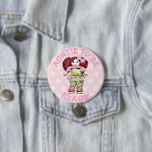 Tante wordt Pink Doll Baby shower Button (In situ)