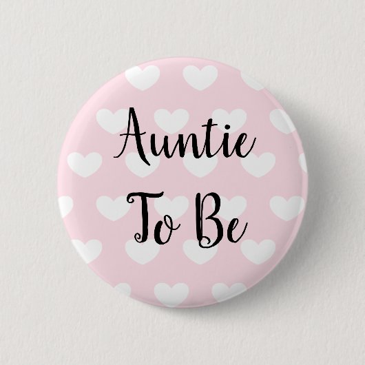 Tante wordt Pink Hearts-Baby shower Ronde Button 5,7 Cm (Voorkant)