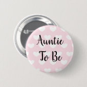 Tante wordt Pink Hearts-Baby shower Ronde Button 5,7 Cm (Voorkant /achterkant)