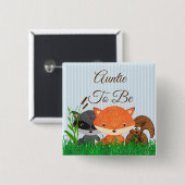 Tante wordt Woodland Creature Forest Animals Pin Vierkante Button 5,1 Cm (Voorkant /achterkant)