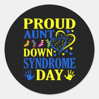 Tante World Down Syndroom Dag Awareness Maand Grap Ronde Sticker