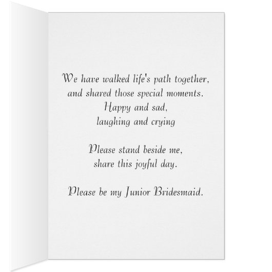 Tante, zwrijdend hart Junior Bridesmaid nodig (Binnen (Rechts))