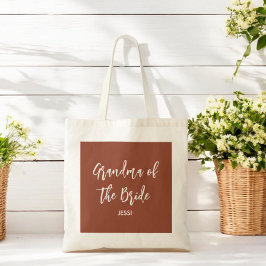 Tantekoffer terracotta bruin van de bruid tote bag