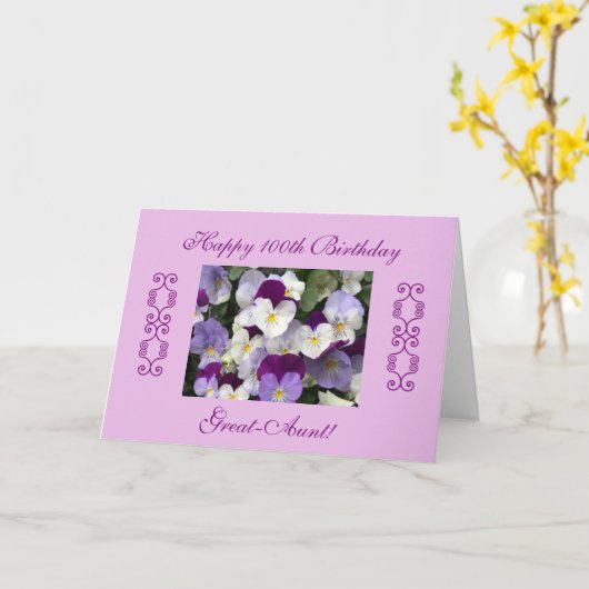 Tante's 100ste verjaardag kaart (Gele Bloem)