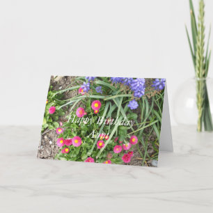 Tante's Birthday-bloembed Kaart