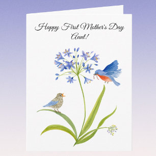 Tante's Eerste Moederdag Bluebird Kaart
