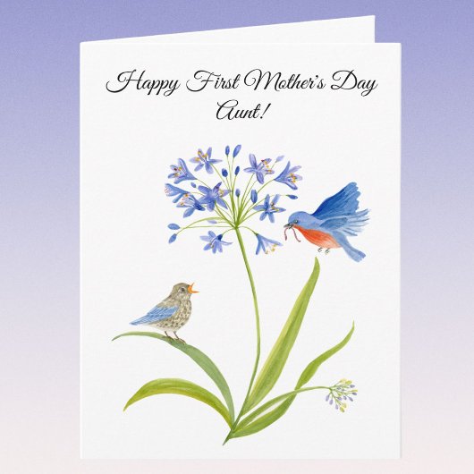 Tante's Eerste Moederdag Bluebird Kaart