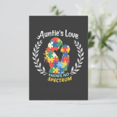 Tante's liefde heeft geen spectrum autisme bewustz bedankkaart (Staand voorkant)