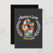 Tante's liefde heeft geen spectrum autisme bewustz bedankkaart (Voorkant / Achterkant)
