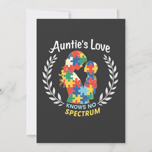 Tante's Liefde Heeft Geen Spectrum Autisme Bewustz Kaart (Voorkant)