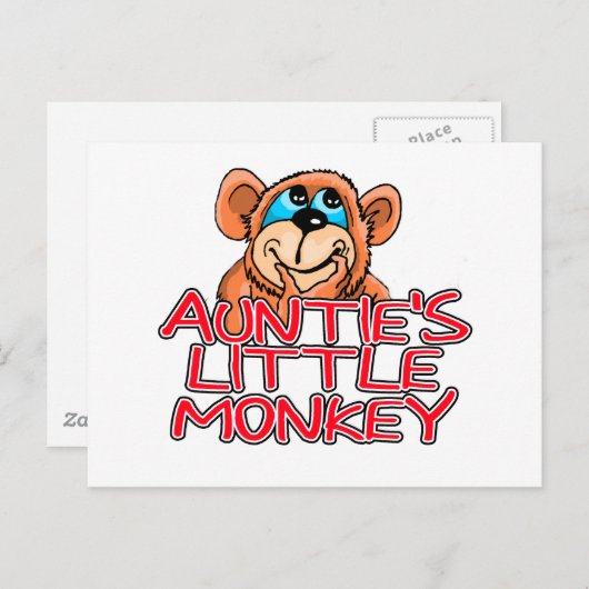 Tante's Little Monkey Tshirts en geschenken Briefkaart (Voorkant / Achterkant)