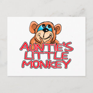 Tante's Little Monkey Tshirts en geschenken Briefkaart