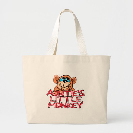 Tante's Little Monkey Tshirts en geschenken Grote Tote Bag (Voorkant)