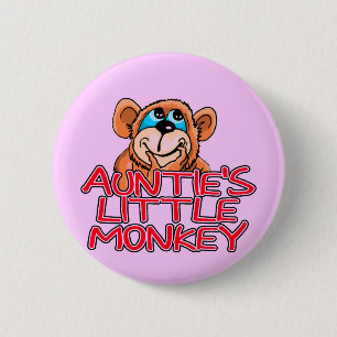Tante's Little Monkey Tshirts en geschenken Ronde Button 5,7 Cm