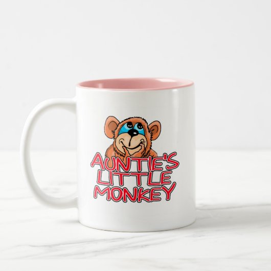 Tante's Little Monkey Tshirts en geschenken Tweekleurige Koffiemok (Links)