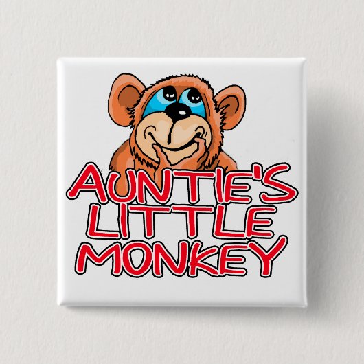 Tante's Little Monkey Tshirts en geschenken Vierkante Button 5,1 Cm (Voorkant)