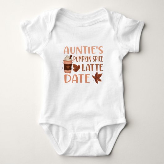 Tantes Pompoen Spice Latte Datum, Tante Baby showe Romper (Voorkant)