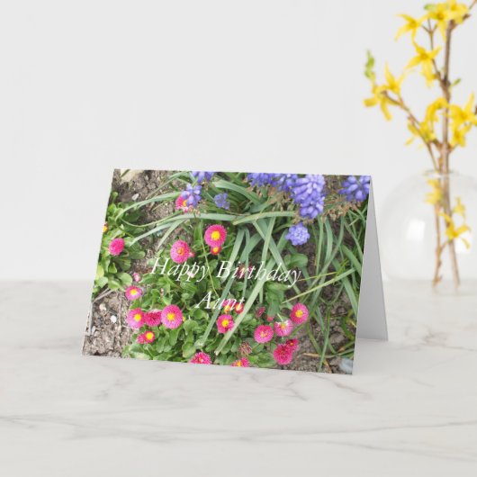 Tante's Verjaardag-bloembed Kaart (Gele Bloem)