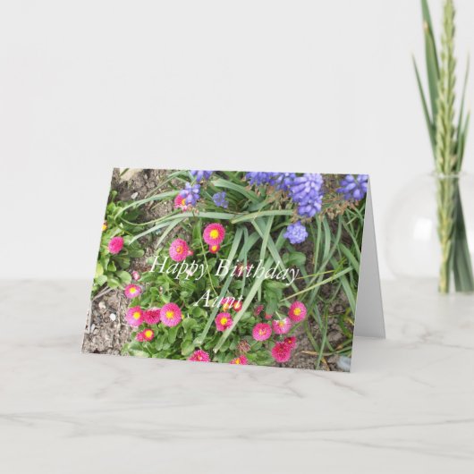 Tante's Verjaardag-bloembed Kaart (Voorkant)