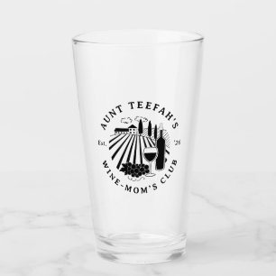 Tante's Wijnclub Voor Moeders T-Shirt - Zwart Glas