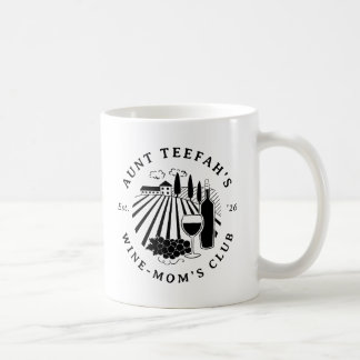 Tante's Wijnclub voor Moeders T-shirt - Zwart Koffiemok