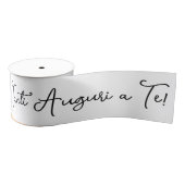 'Tanti Auguri a Te' Black Script on White Grosgrain Lint (Spoel)