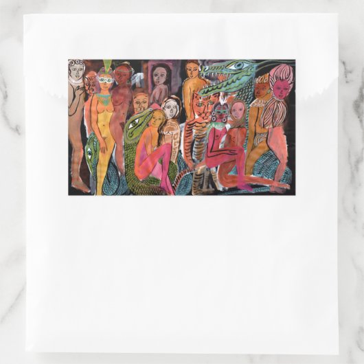 Tantrisch carnaval rechthoekige sticker (Tas)