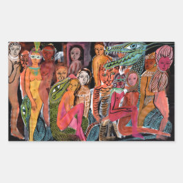 Tantrisch carnaval rechthoekige sticker