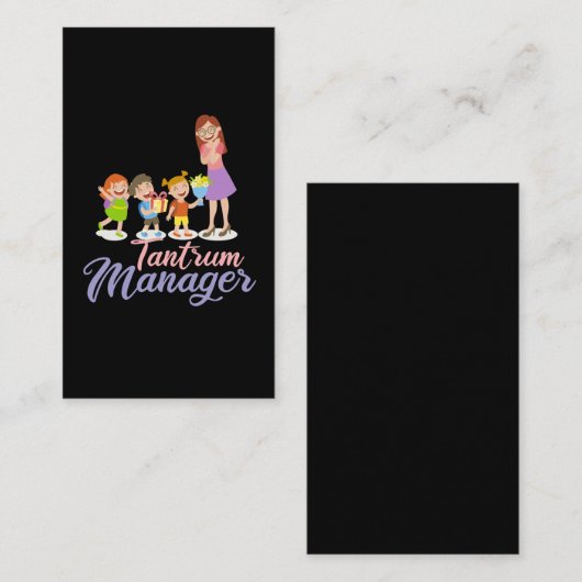 Tantrum Manager voor kinderverzorgers Visitekaartje (Voorkant / Achterkant)