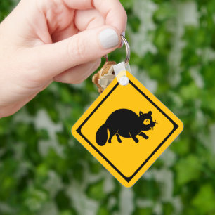 Tanuki Crossing! Japans verkeersbord Sleutelhanger