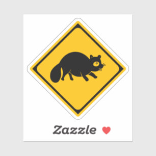 Tanuki Crossing! Japans verkeersbord Sticker