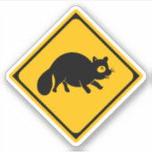 Tanuki Crossing! Japans verkeersbord Sticker (Voorkant)