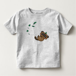 Tanuki en bladeren kinder shirts