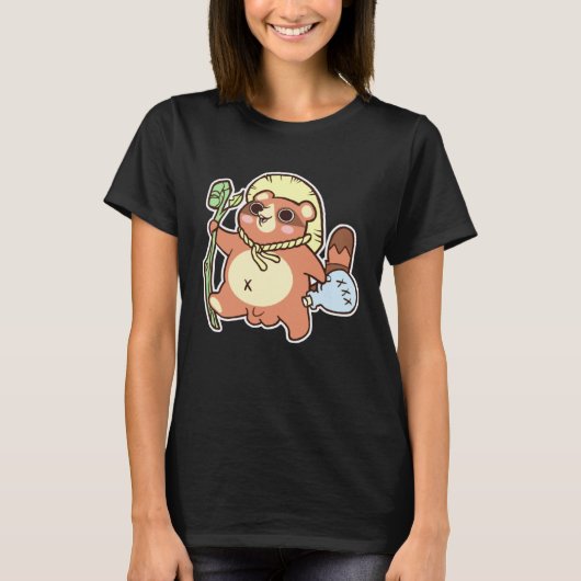 Tanuki Japanese Racoon Dog Cute Folklore T-shirt (Voorkant)