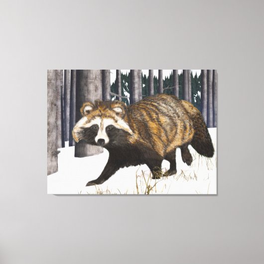 Tanuki - Raccoon Dog Canvas Afdruk (Voorkant)