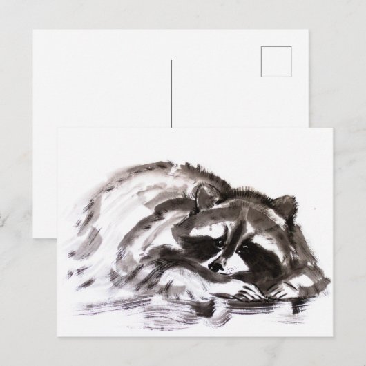 Tanuki sumie briefkaart (Voorkant / Achterkant)