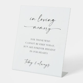 TANYA | In Loving Memory Sign for Weddings Reclamebord Met Voetstuk