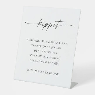 TANYA | Joodse bruiloft Yarmulke Basket Kippot Reclamebord Met Voetstuk