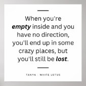 Tanya McQuoid Quote uit White Poster (Voorkant)