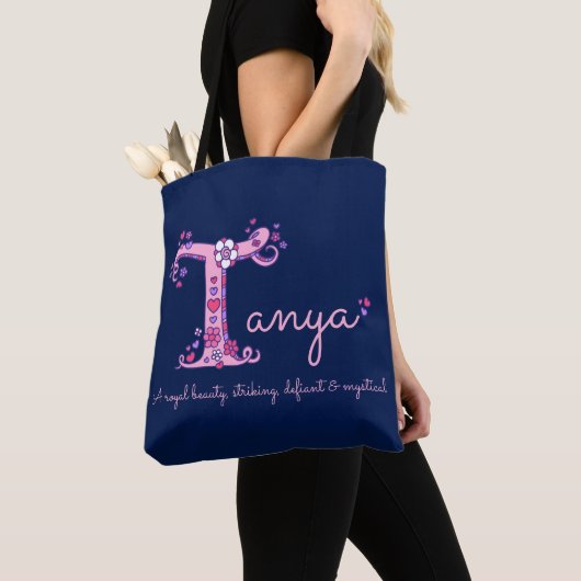 Tanya-naam en betekenis monogram zak tote bag (Dichtbij)