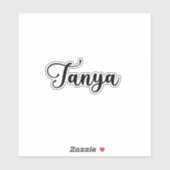 Tanya Naam - Handgeschreven kalligrafie Sticker (Vel)