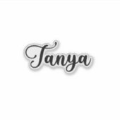 Tanya Naam - Handgeschreven kalligrafie Sticker (Voorkant)