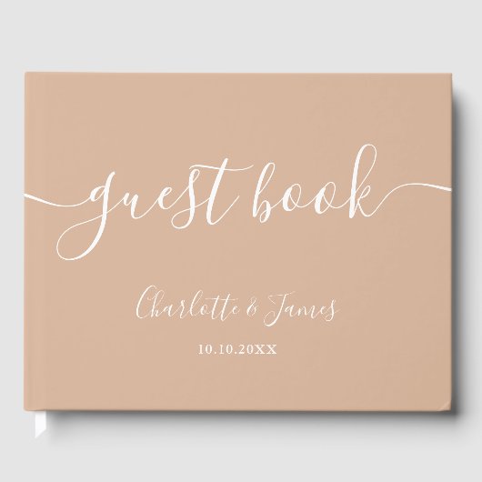 Tanz Bruine Handtekening Script Bruiloft Gastenboek (Voorkant)