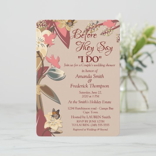 Tanzan, Marsala-wijn - een twist van Roze Trouw Sh Kaart (Staand voorkant)