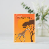  Tanzania Africa Giraffe Travel Briefkaart (Staand voorkant)
