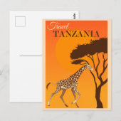  Tanzania Africa Giraffe Travel Briefkaart (Voorkant / Achterkant)