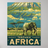 Tanzania Afrika  Beroemde Reisplaats Poster (Voorkant)